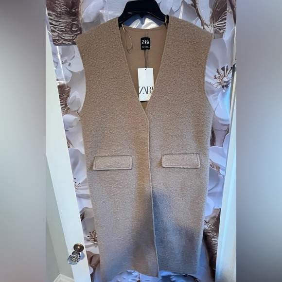 NWT ZARA Bouclé Vest Sweater
Jacket Taupe Mink Brown S and L 
🚨FIRM PRICE - Picture 12 of 14